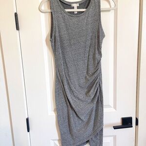 Fitted grey dress- perfect for summer, cute with sandals and tennis shoes!